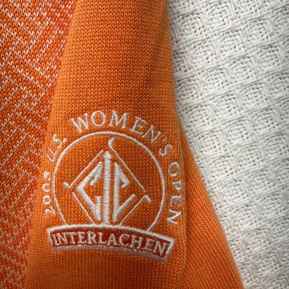 Cutter & Buck Mens Orange V-Neck Sweater 2008 US Womens Open‎ Interlachen Golf